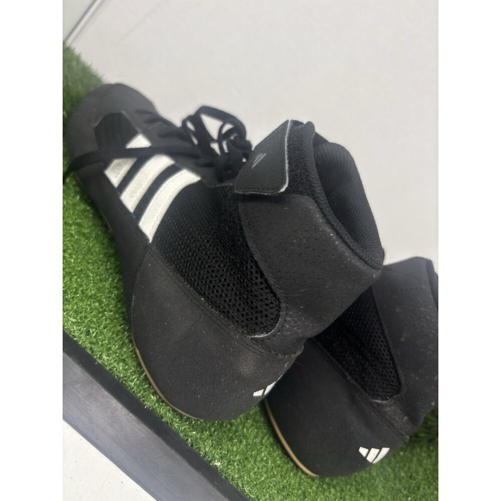 Adidas HVC 2 Wrestling Shoes Black Leather Mid Top AQ3325 Mens US Size 10 - Picture 5 of 9